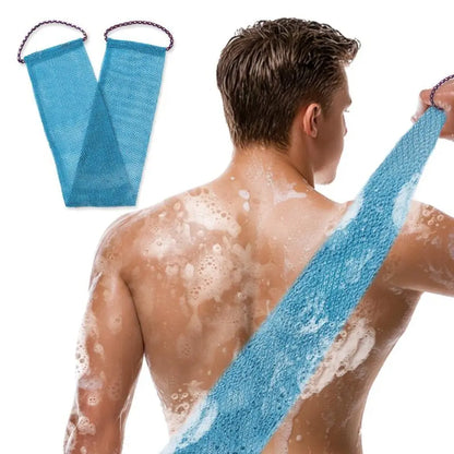African Exfoliating Shower Sponge Net with Drawstring, Reusable Softening Net Loofah for Deep Cleansing, Exfoliating Back Scrubber and Dead Skin Remover for Men & Women, Exfoliating Tool, Exfoliating Net Sponges