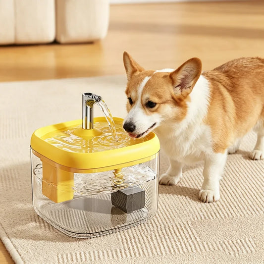1.5L Automatic Pet Water Dispenser for Cats and Dogs with Ultra Quiet Pump and Filtration System - Easy to Clean USB-Powered Water Bowl
