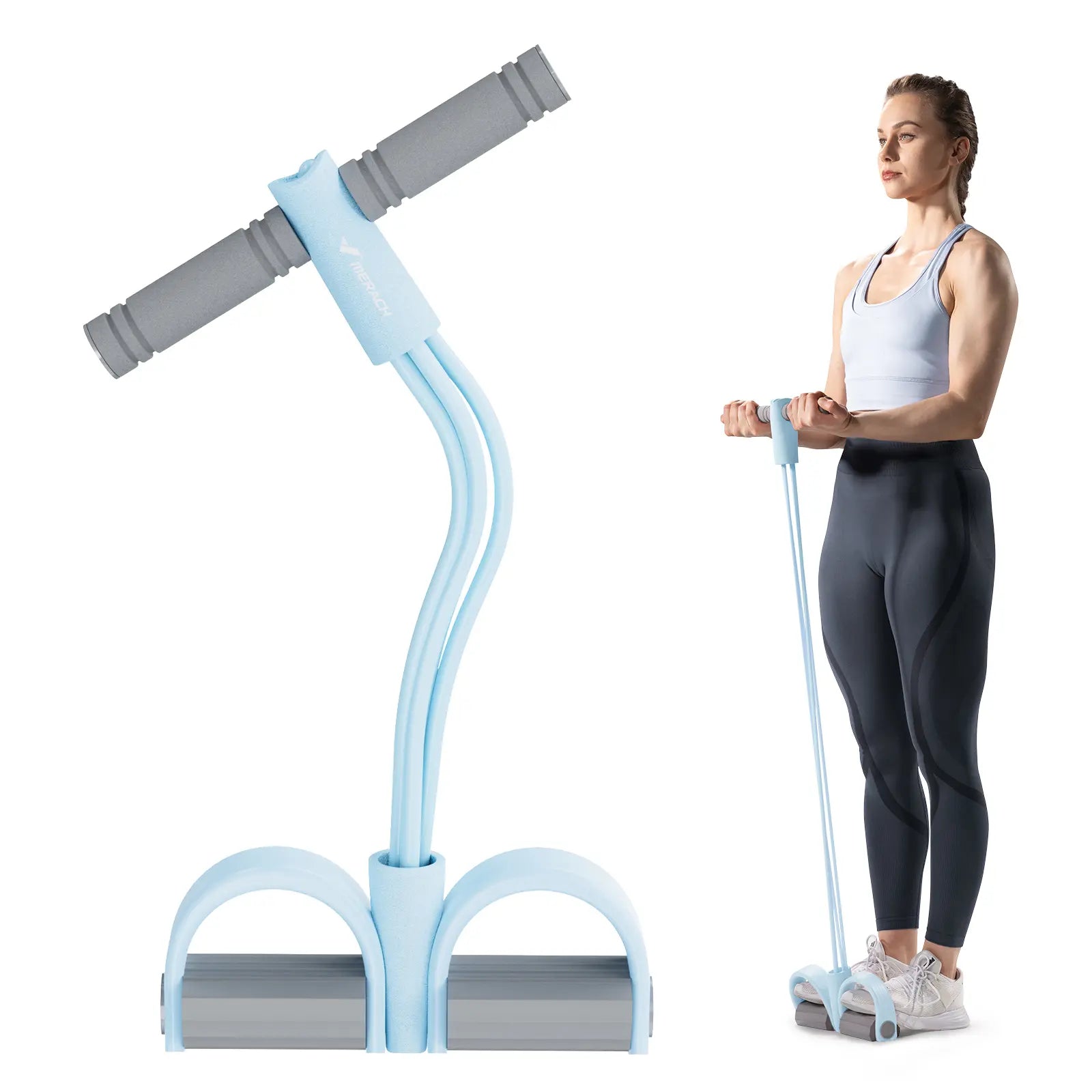 Merach Multifunction Pedal Resistance Band, Elastic Pull Rope Fitness, Full-Body Workout at Home Gym, Exercise Sit-Up, Yoga, Abdominal Training Summervibes