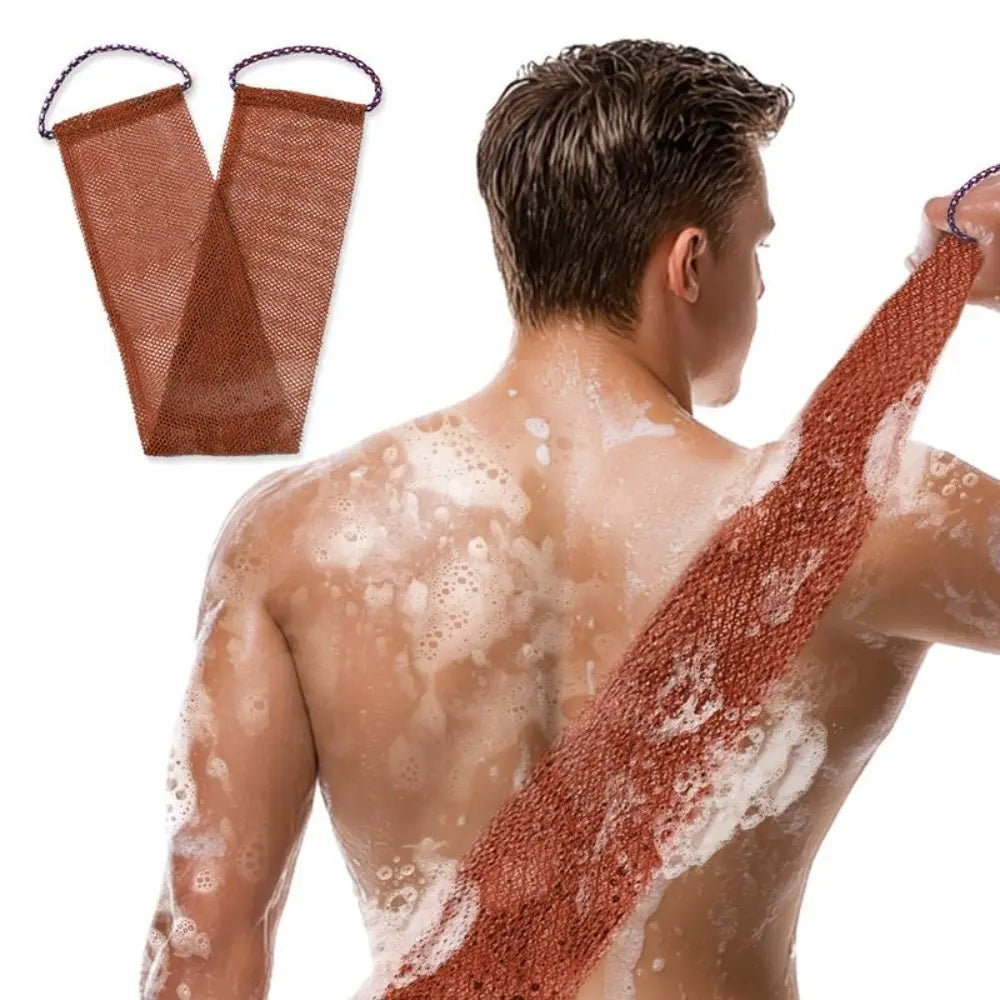 African Exfoliating Shower Sponge Net with Drawstring, Reusable Softening Net Loofah for Deep Cleansing, Exfoliating Back Scrubber and Dead Skin Remover for Men & Women, Exfoliating Tool, Exfoliating Net Sponges