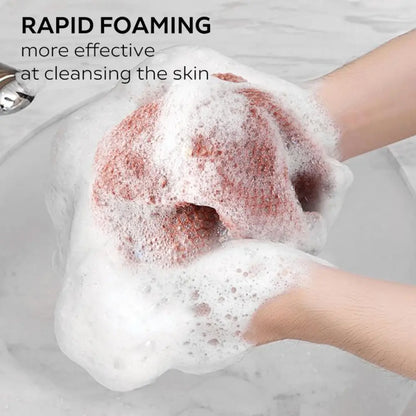 African Exfoliating Shower Sponge Net with Drawstring, Reusable Softening Net Loofah for Deep Cleansing, Exfoliating Back Scrubber and Dead Skin Remover for Men & Women, Exfoliating Tool, Exfoliating Net Sponges