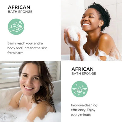 African Exfoliating Shower Sponge Net with Drawstring, Reusable Softening Net Loofah for Deep Cleansing, Exfoliating Back Scrubber and Dead Skin Remover for Men & Women, Exfoliating Tool, Exfoliating Net Sponges