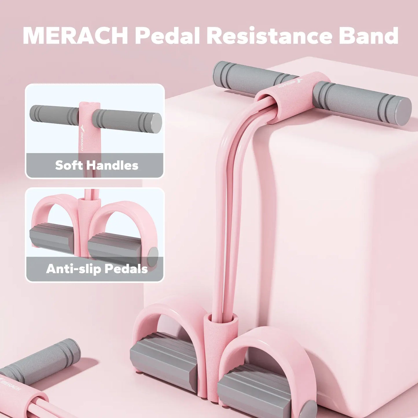 Merach Multifunction Pedal Resistance Band, Elastic Pull Rope Fitness, Full-Body Workout at Home Gym, Exercise Sit-Up, Yoga, Abdominal Training Summervibes