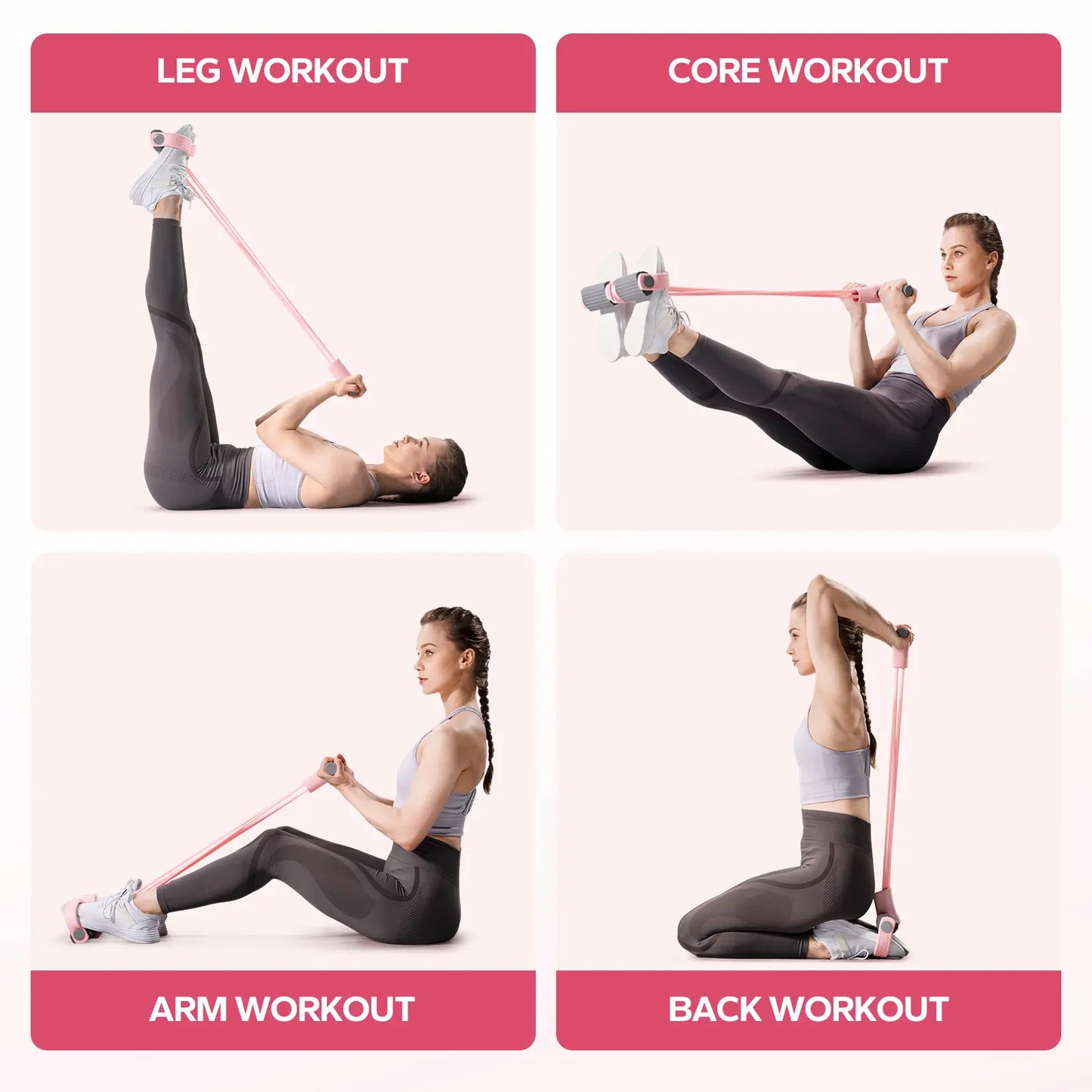 Merach Multifunction Pedal Resistance Band, Elastic Pull Rope Fitness, Full-Body Workout at Home Gym, Exercise Sit-Up, Yoga, Abdominal Training Summervibes